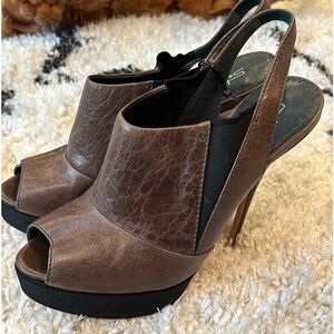 Platform Slingback Peep-toe Platform Pumps Size:39